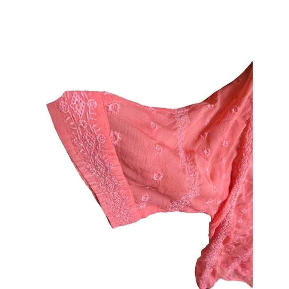 Olive & Oak Sheer Embroidered Blouse Size Medium - Picture 6 of 7